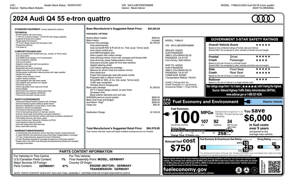 audi q4 e-tron 2024 WA1LUBFZ5RP056999 image audi q4 e-tron 2024 WA1LUBFZ5RP056999 image